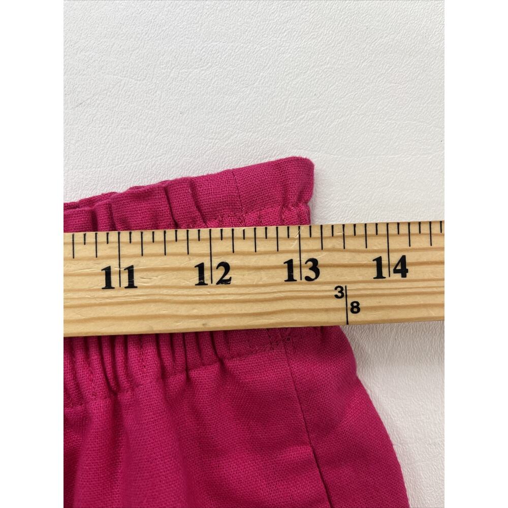 J. Crew Women's Size 0 Scalloped Linen Cotton Pink Elastic Waist Skirt NWT - Picture 8 of 12